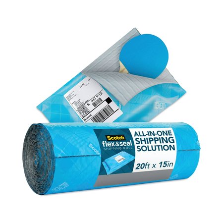 SCOTCH Flex and Seal Shipping Roll, 15" x 20 ft., Blue/Gray FS-1520